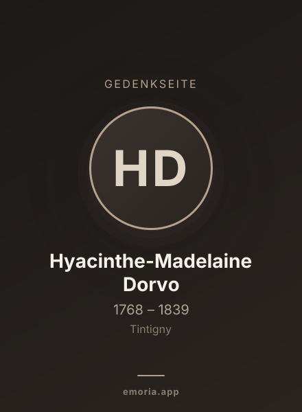 Gedenkportrait von Hyacinthe-Madelaine Dorvo