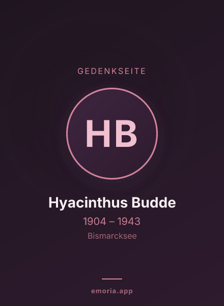 Gedenkportrait von Hyacinthus Budde