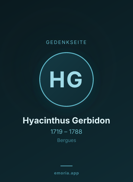Gedenkportrait von Hyacinthus Gerbidon