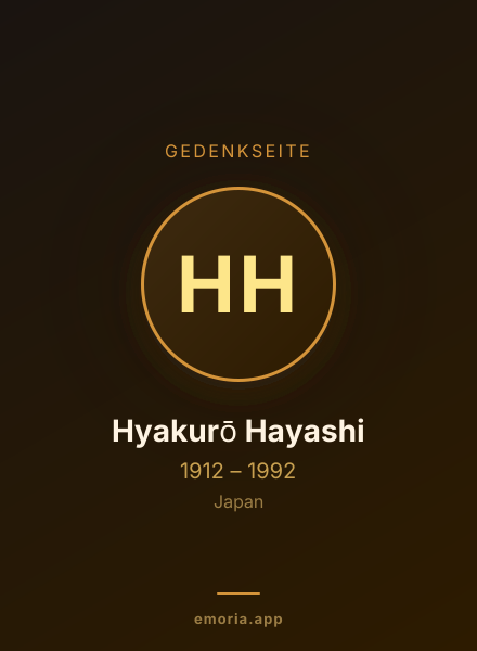 Gedenkportrait von Hyakurō Hayashi