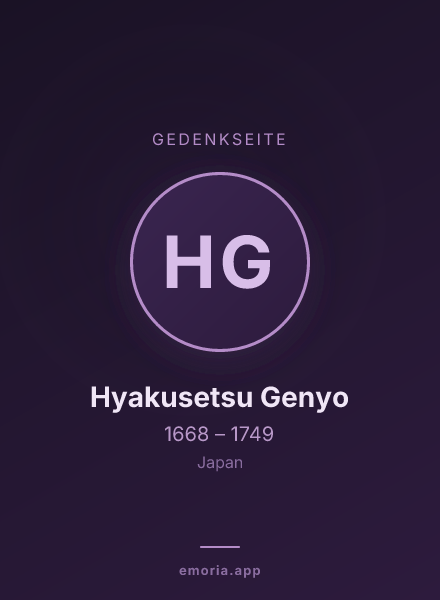 Gedenkportrait von Hyakusetsu Genyo