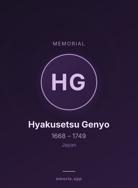 Memorial portrait of Hyakusetsu Genyo