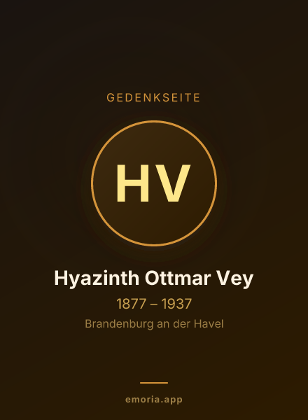 Gedenkportrait von Hyazinth Ottmar Vey