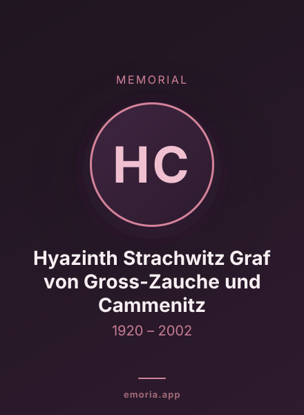 Memorial portrait of Hyazinth Strachwitz Graf von Gross-Zauche und Cammenitz