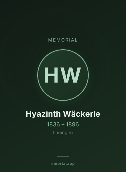 Memorial portrait of Hyazinth Wäckerle