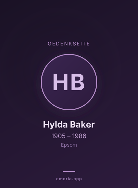 Gedenkportrait von Hylda Baker