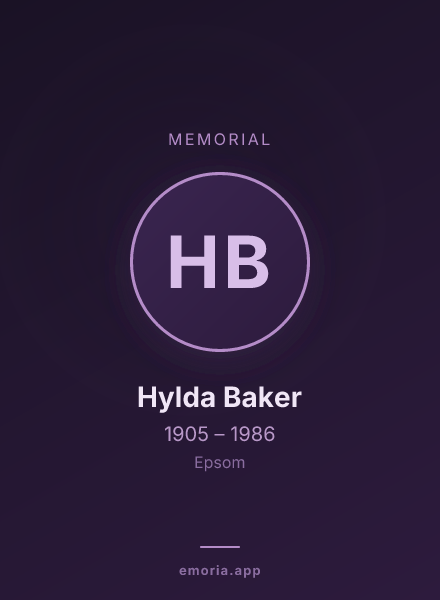 Memorial portrait of Hylda Baker