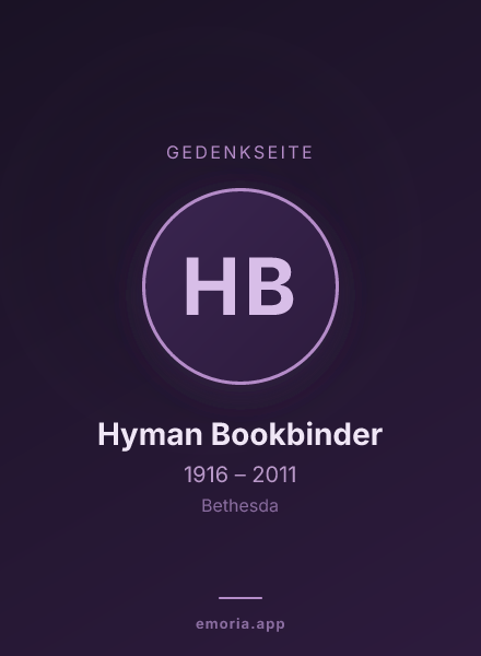 Gedenkportrait von Hyman Bookbinder