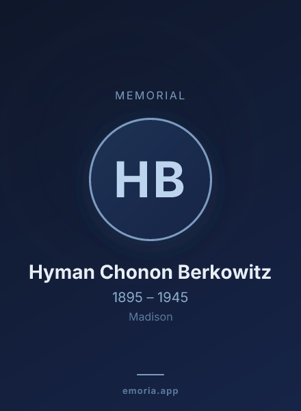 Memorial portrait of Hyman Chonon Berkowitz