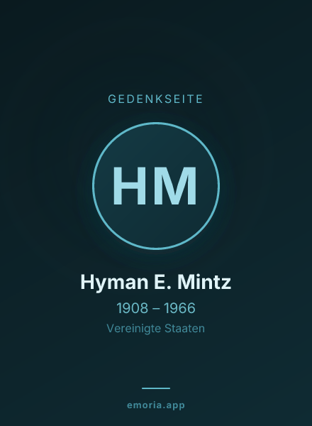 Gedenkportrait von Hyman E. Mintz