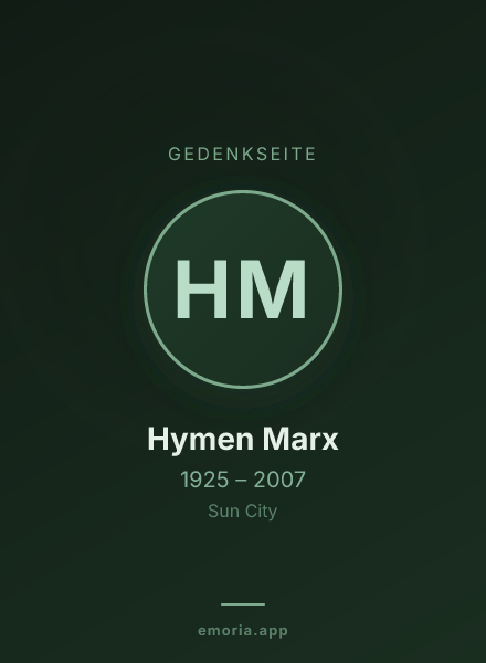 Gedenkportrait von Hymen Marx