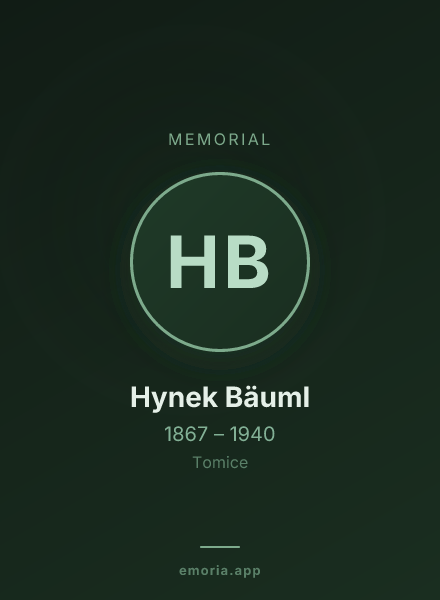 Memorial portrait of Hynek Bäuml