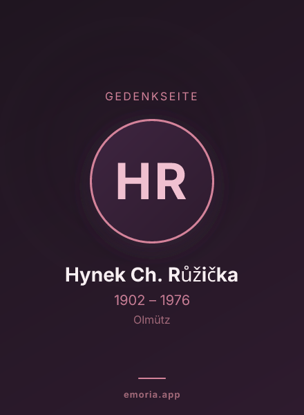 Gedenkportrait von Hynek Ch. Růžička
