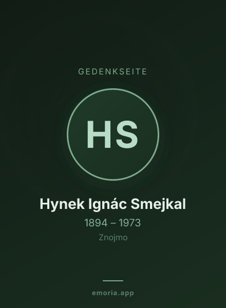 Gedenkportrait von Hynek Ignác Smejkal