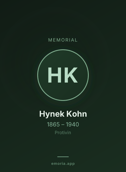 Memorial portrait of Hynek Kohn