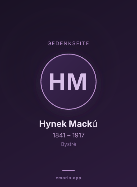 Gedenkportrait von Hynek Macků