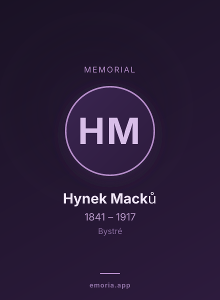 Memorial portrait of Hynek Macků