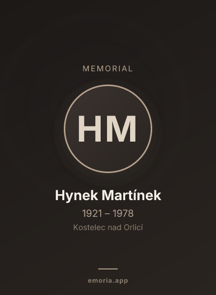 Memorial portrait of Hynek Martínek