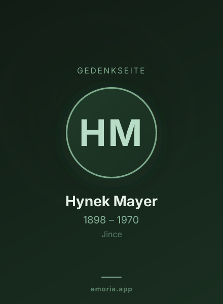 Gedenkportrait von Hynek Mayer