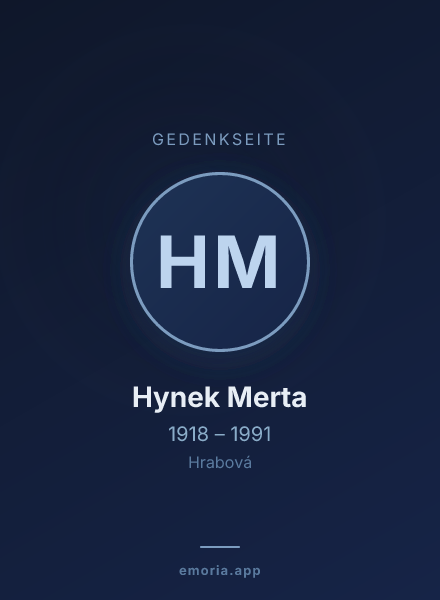 Gedenkportrait von Hynek Merta
