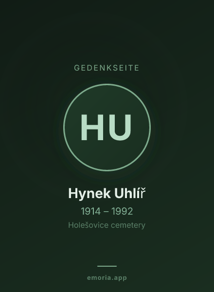 Gedenkportrait von Hynek Uhlíř