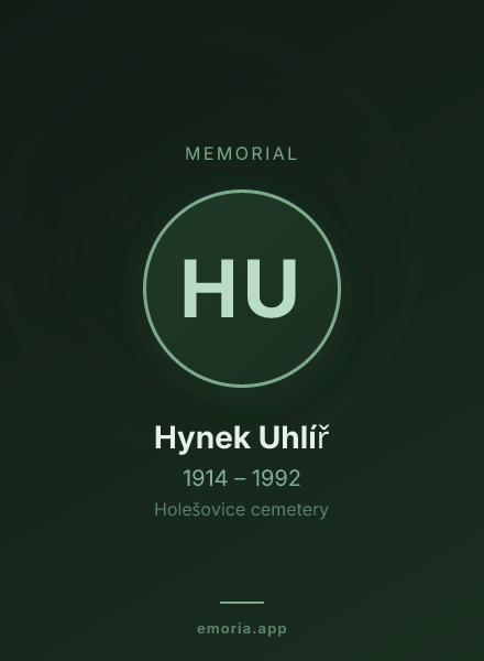 Memorial portrait of Hynek Uhlíř
