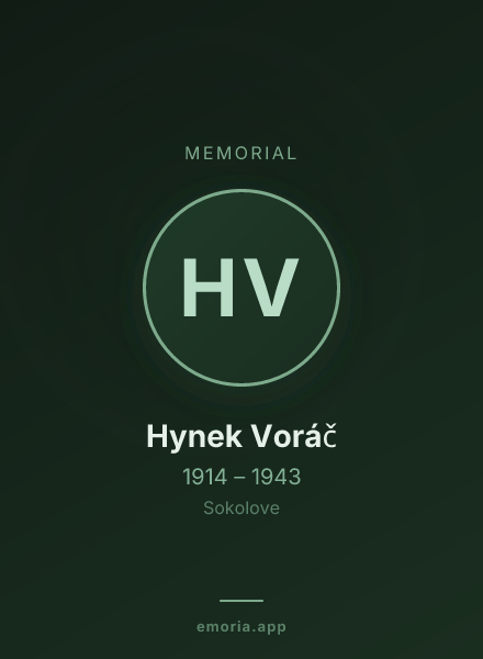 Memorial portrait of Hynek Voráč
