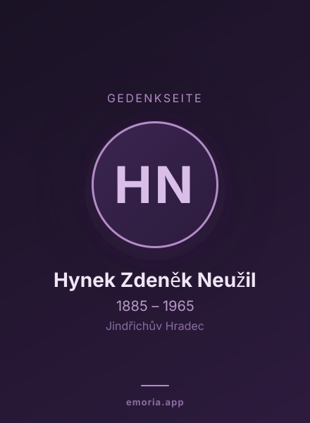 Gedenkportrait von Hynek Zdeněk Neužil