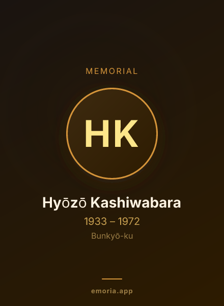 Memorial portrait of Hyōzō Kashiwabara