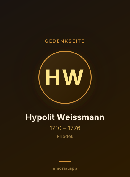 Gedenkportrait von Hypolit Weissmann