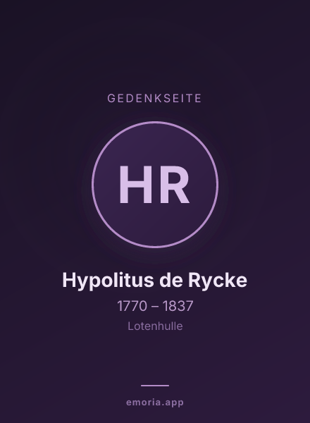 Gedenkportrait von Hypolitus de Rycke
