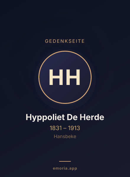 Gedenkportrait von Hyppoliet De Herde