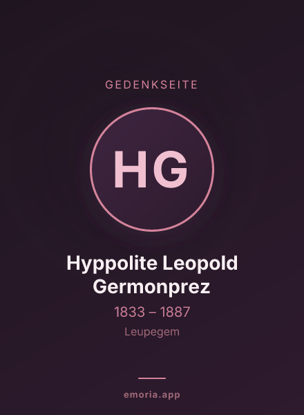 Gedenkportrait von Hyppolite Leopold Germonprez