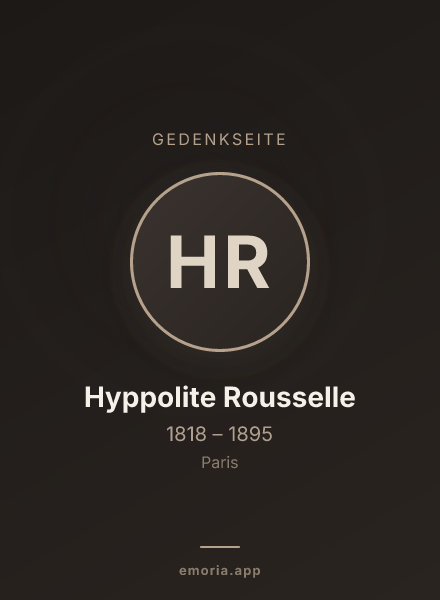 Gedenkportrait von Hyppolite Rousselle