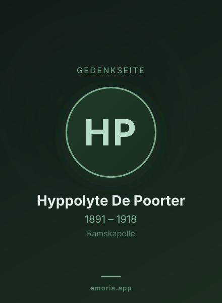 Gedenkportrait von Hyppolyte De Poorter
