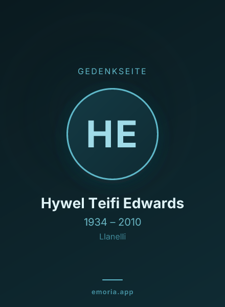 Gedenkportrait von Hywel Teifi Edwards
