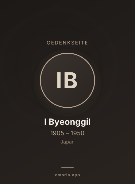 Gedenkportrait von I Byeonggil