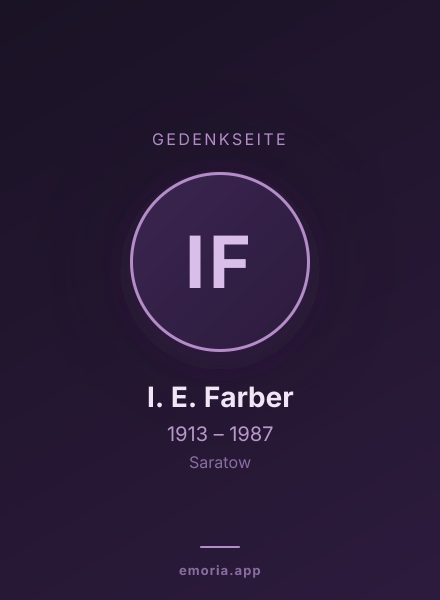 Gedenkportrait von I. E. Farber