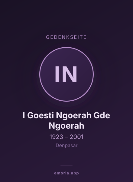 Gedenkportrait von I Goesti Ngoerah Gde Ngoerah