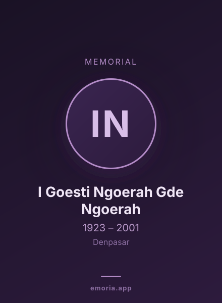 Memorial portrait of I Goesti Ngoerah Gde Ngoerah