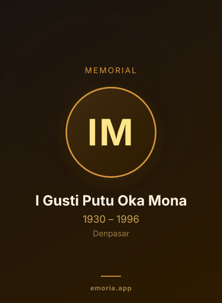 Memorial portrait of I Gusti Putu Oka Mona