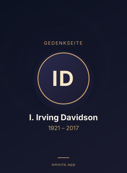 Gedenkportrait von I. Irving Davidson