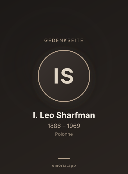 Gedenkportrait von I. Leo Sharfman