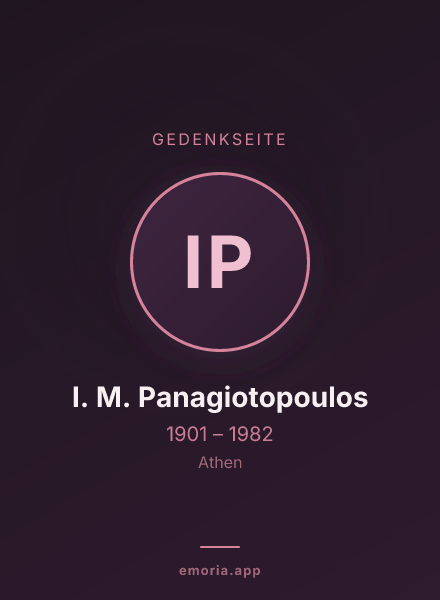 Gedenkportrait von I. M. Panagiotopoulos