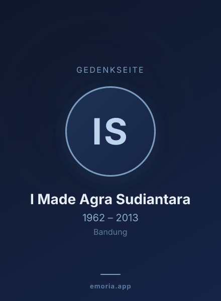 Gedenkportrait von I Made Agra Sudiantara