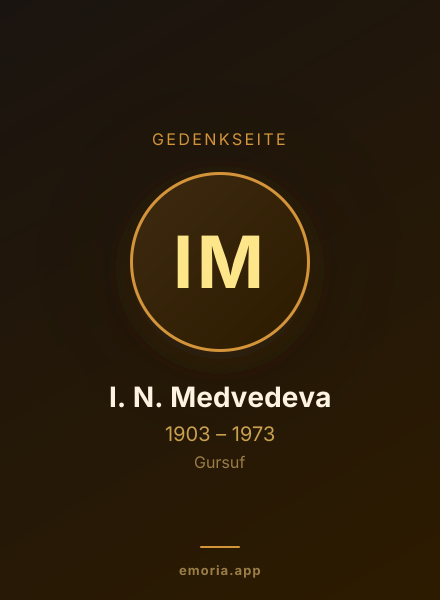 Gedenkportrait von I. N. Medvedeva