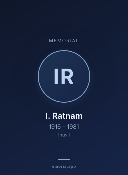 Memorial portrait of I. Ratnam