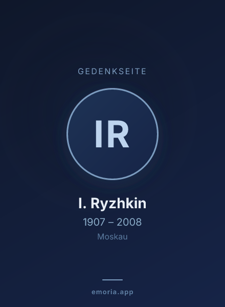 Gedenkportrait von I. Ryzhkin