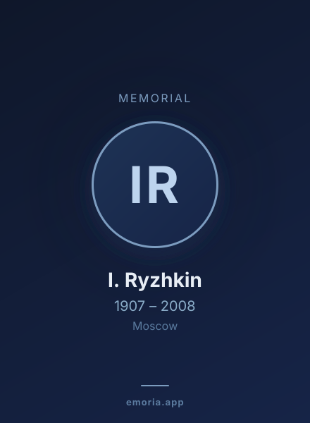 Memorial portrait of I. Ryzhkin