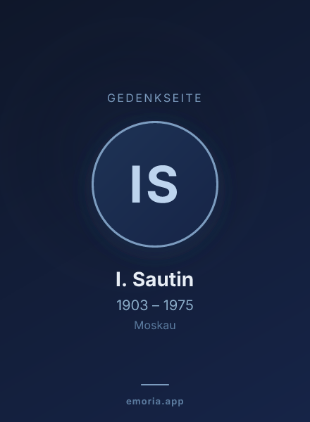 Gedenkportrait von I.  Sautin